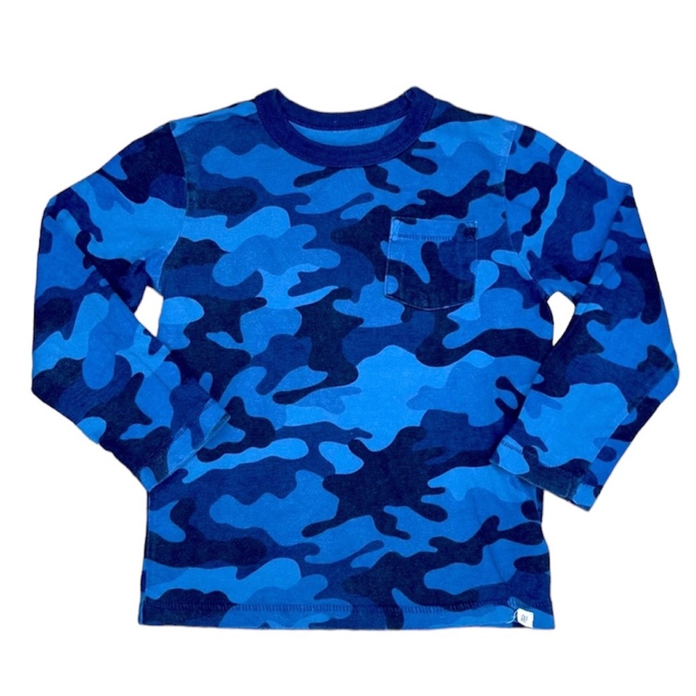GAP Blue Camouflage Long Sleeve Shirt 4T